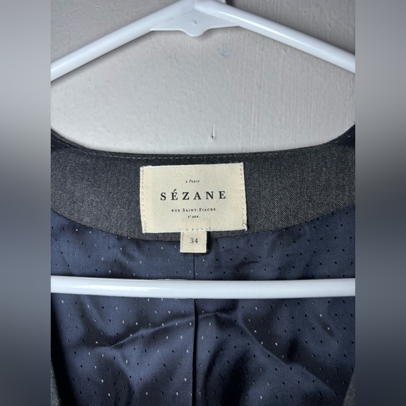 SEZANE Elroy wool blend gray waistcoat jacket vest size 34 - Picture 5 of 7